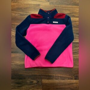 NWOT Vineyard Vines Womens L Pink Fleece Sherpa Pullover Shirt 1/4 Button